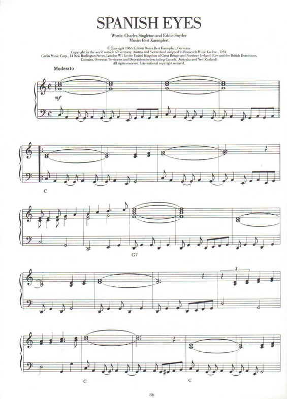 Partitura da música Spanish Eyes v.3