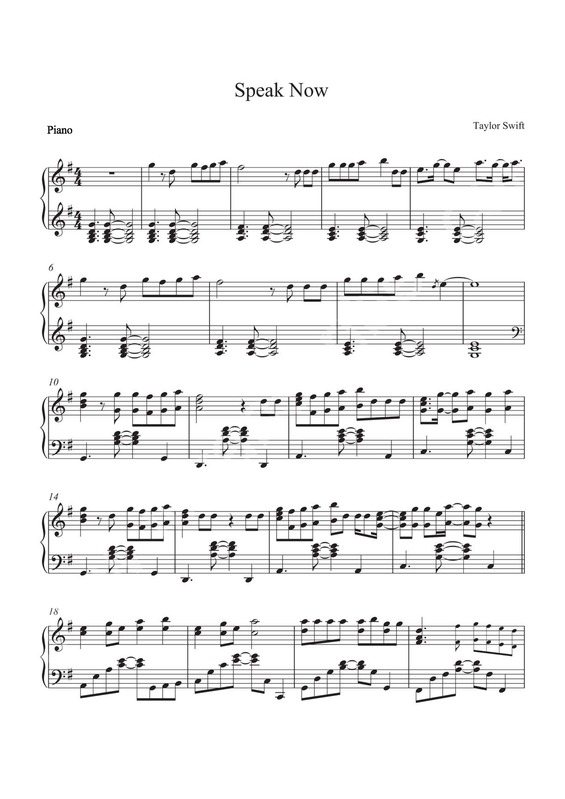 Partitura da música Speak Now v.3