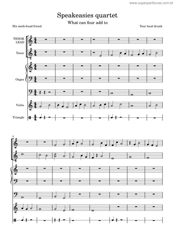 Partitura da música Speakeasies Quartet