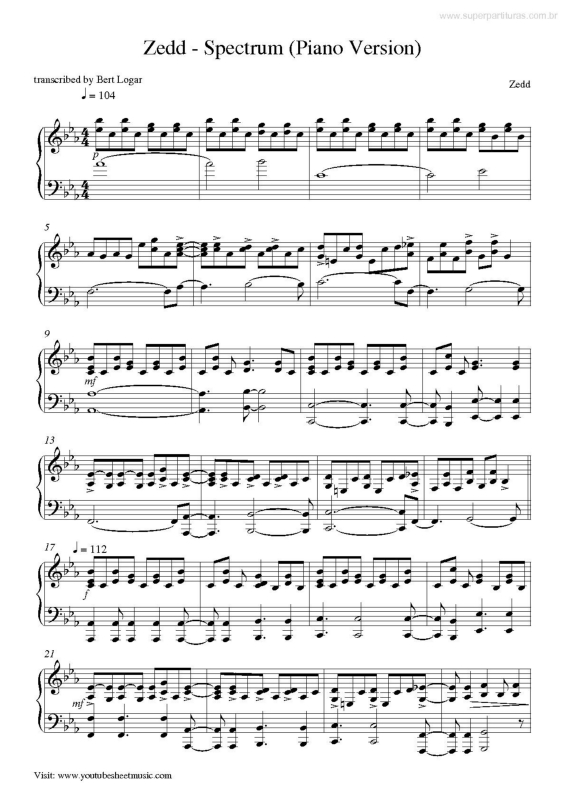 Partitura da música Spectrum