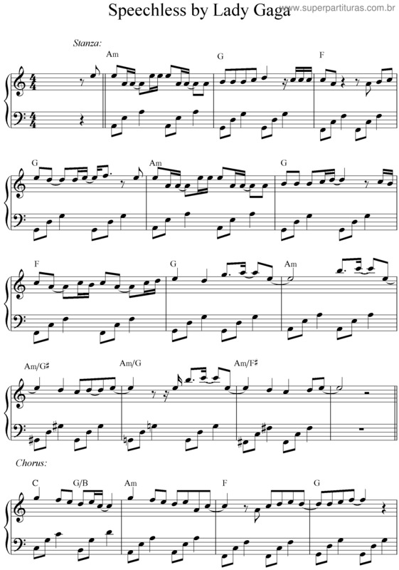 Partitura da música Speechless v.7