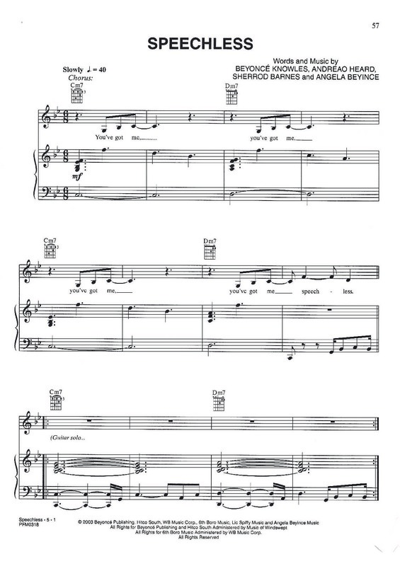 Partitura da música Speechless v.8