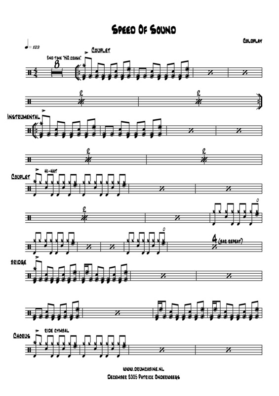 Partitura da música Speed Of Sound v.3