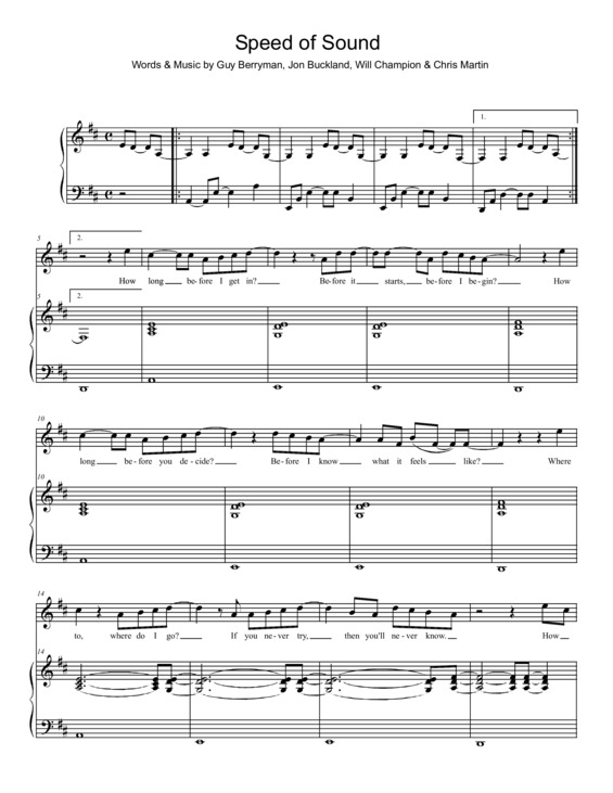 Partitura da música Speed Of Sound v.4