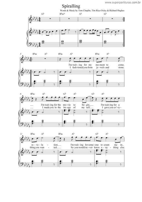 Partitura da música Spiralling