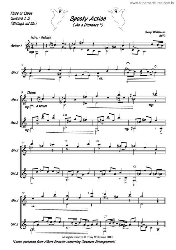 Partitura da música Spooky Action