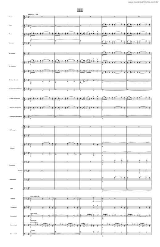 Partitura da música Spring / La Primavera In E–Flat Major, Movement Iii, Concert Band – Antonio Vivaldi