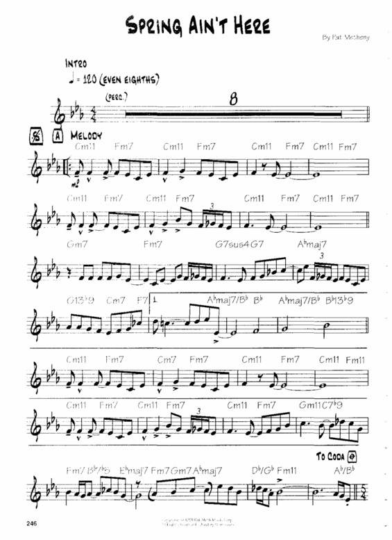 Partitura da música Spring Aint Here