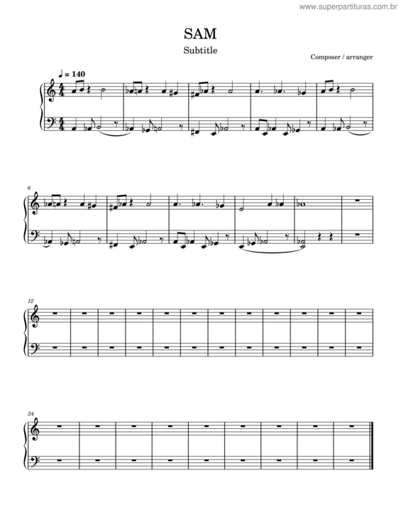 Partitura da música Spring Break