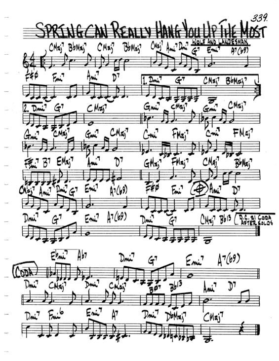 Partitura da música Spring Can Really Hang You Up The Most v.6