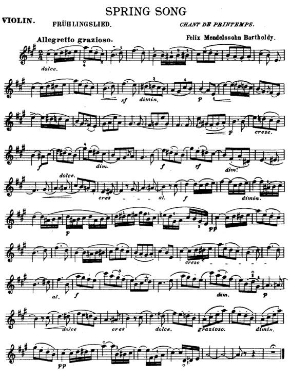 Partitura da música Spring Song 3