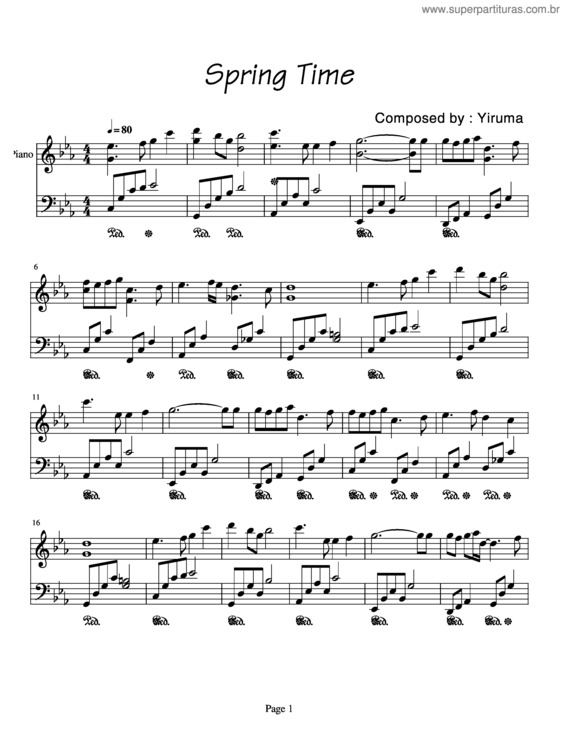 Partitura da música Spring Time