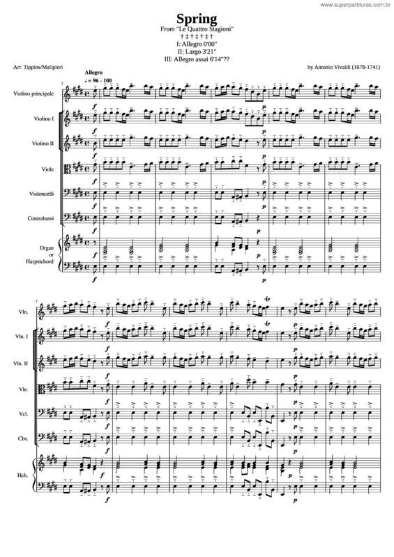 Partitura da música Spring