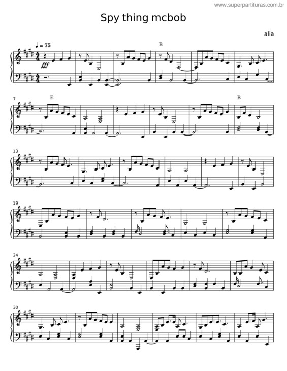 Partitura da música Spy Thing Mcbob – Alia