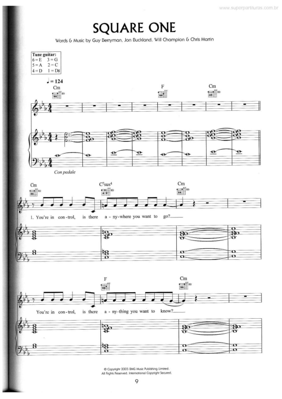 Partitura da música Square One