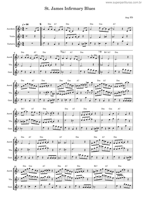 Partitura da música St. James Infirmary Blues – Misc Traditional