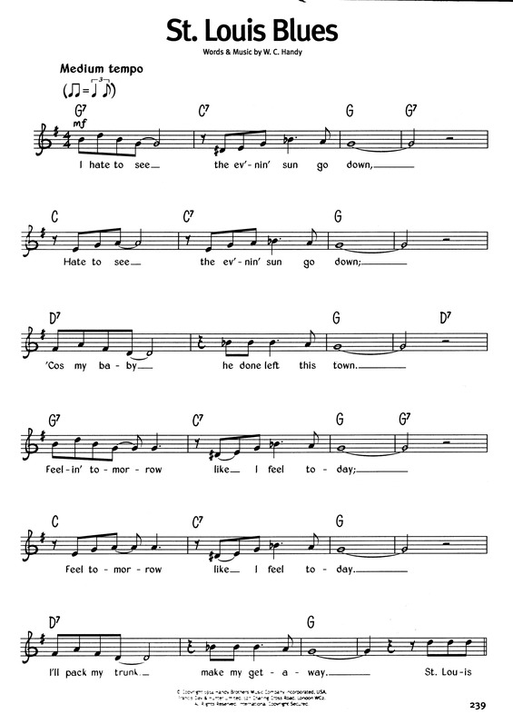 Partitura da música St Louis Blues v.9