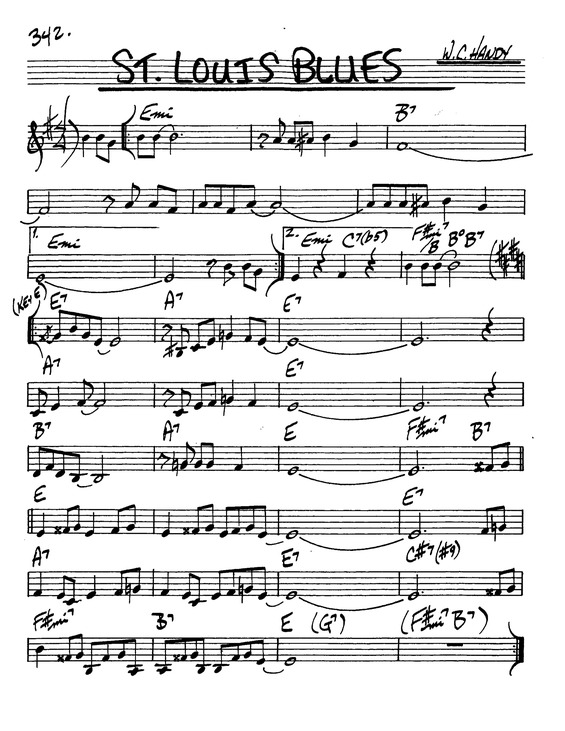 Partitura da música St Louis Blues