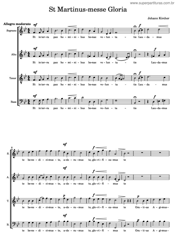 Partitura da música St Martinus–Messe Gloria