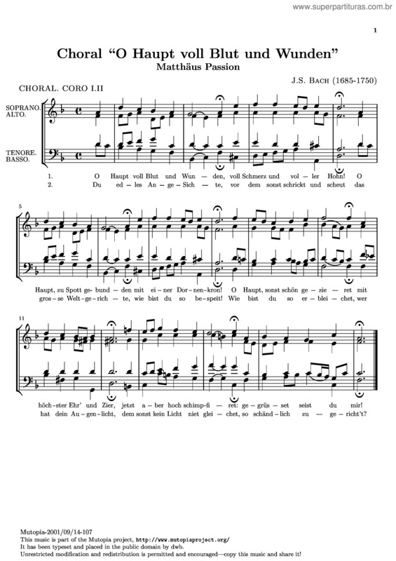 Partitura da música St Matthew Passion v.2
