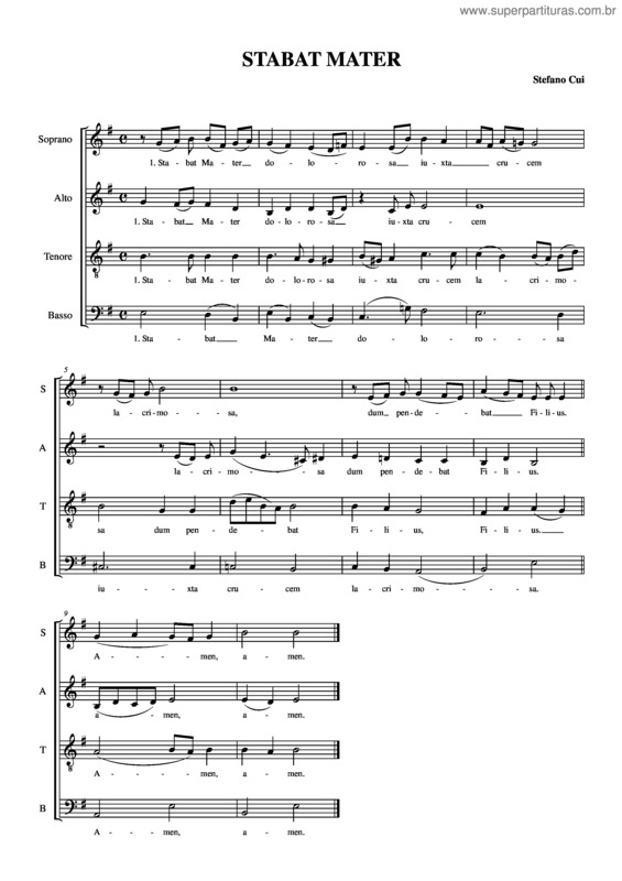 Partitura da música Stabat Mater v.2