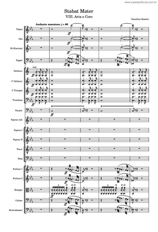 Partitura da música Stabat Mater v.3
