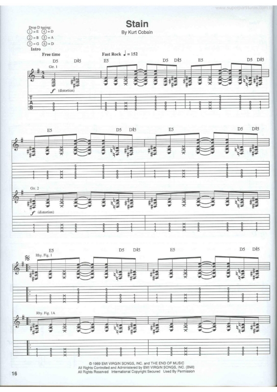 Partitura da música Stain