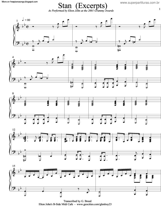 Partitura da música Stan 2