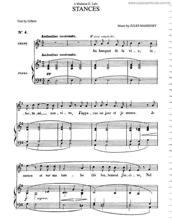 Partitura da música Stances