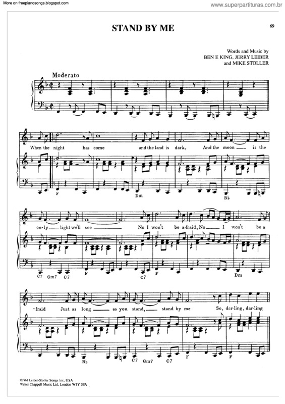 Partitura da música Stand By Me v.8