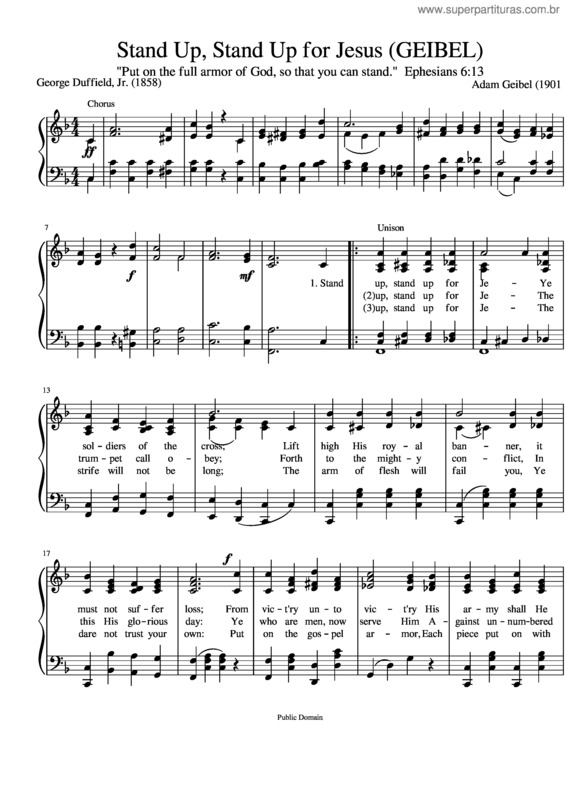 Partitura da música Stand Up, Stand Up For Jesus v.4