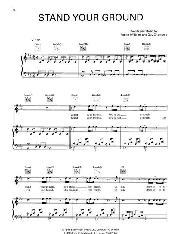 Partitura da música Stand Your Ground