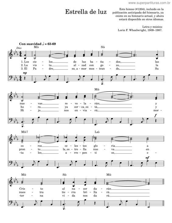 Partitura da música Star Bright Estrella De Luz – Lorin F. Wheelwright v.2