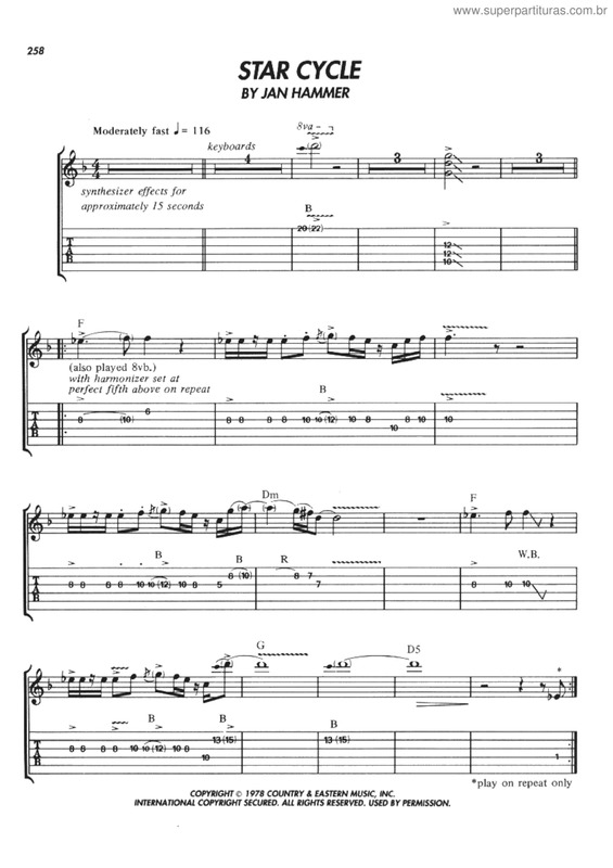 Partitura da música Star cycle