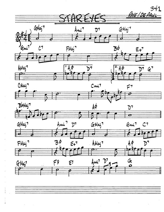 Partitura da música Star Eyes