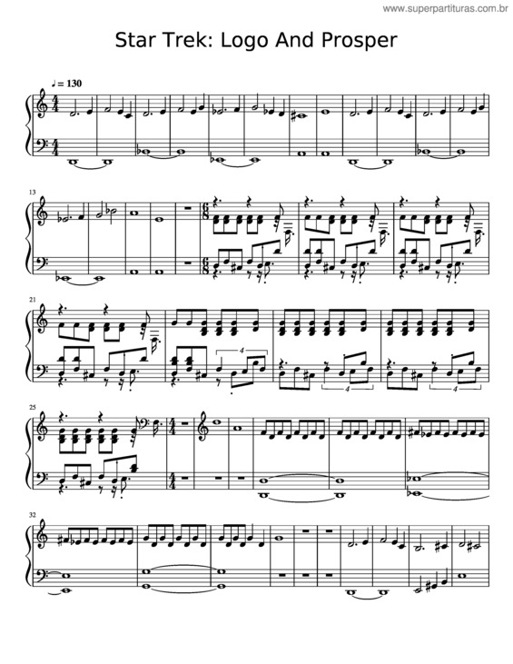 Partitura da música Star Trek Logo And Prosper