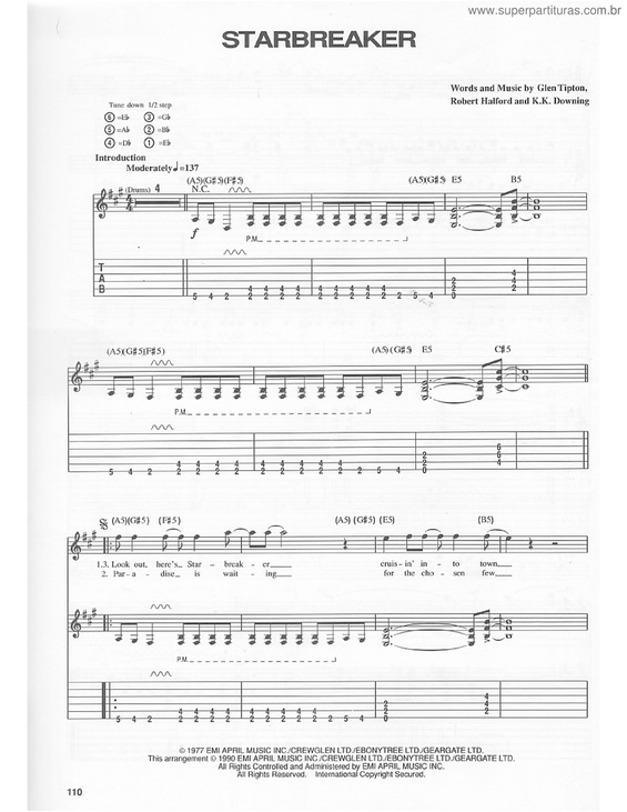 Partitura da música Starbreaker