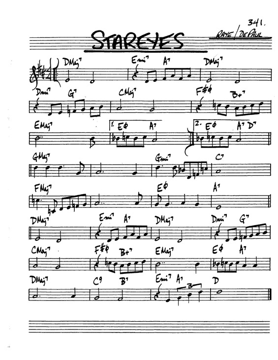 Partitura da música Stareyes