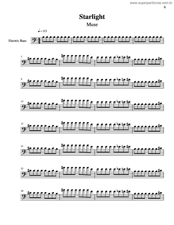 Partitura da música Starlight