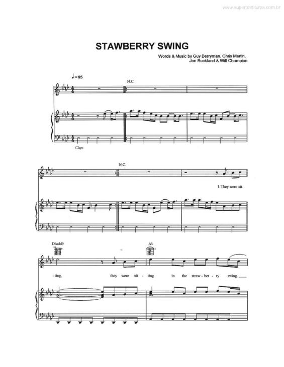 Partitura da música Stawberry Swing