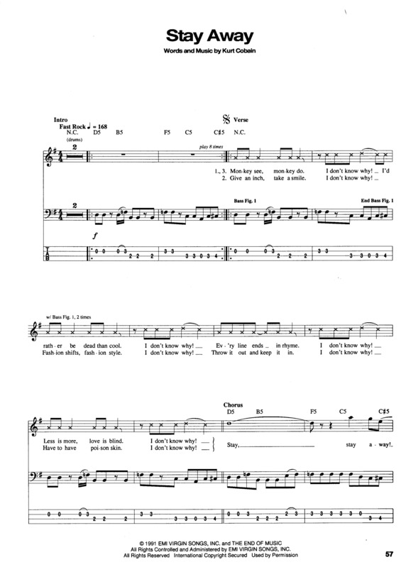 Partitura da música Stay Away v.3