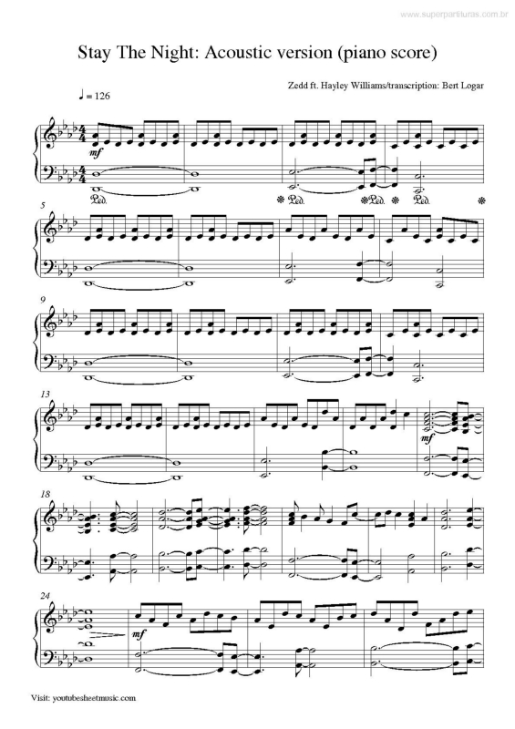 Partitura da música Stay the Night v.2