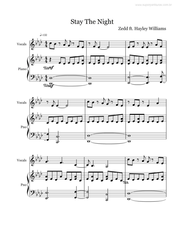 Partitura da música Stay the Night v.3