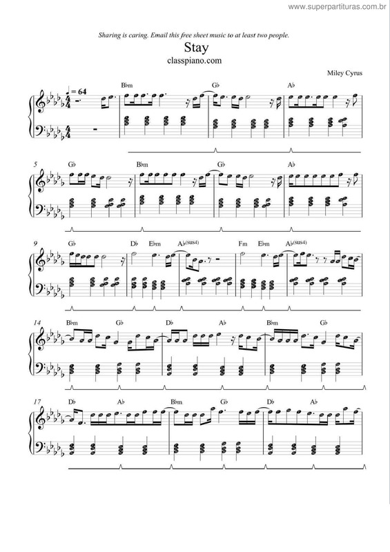 Partitura da música Stay v.8