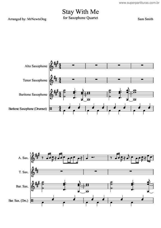 Partitura da música Stay With Me v.2