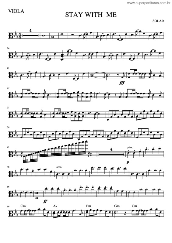 Partitura da música Stay With Me Viola