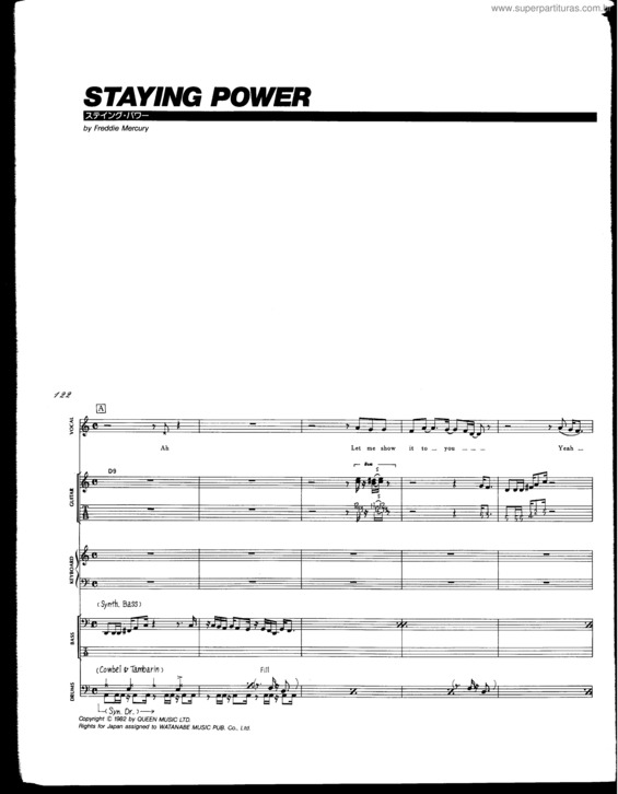 Partitura da música Staying Power