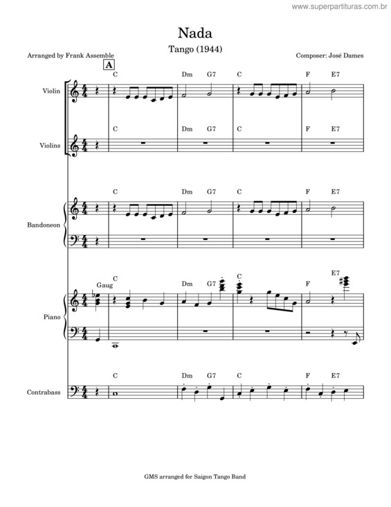 Partitura da música Stb  Nada