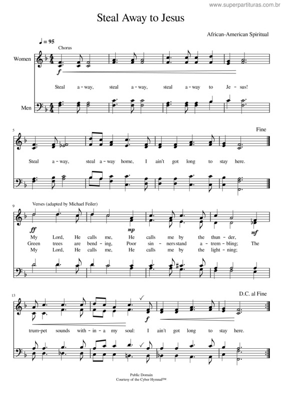Partitura da música Steal Away To Jesus – African–American Spiritual Steal Away To Jesus