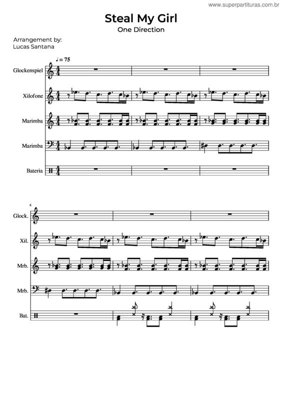Partitura da música Steal My Girl – One Direction
